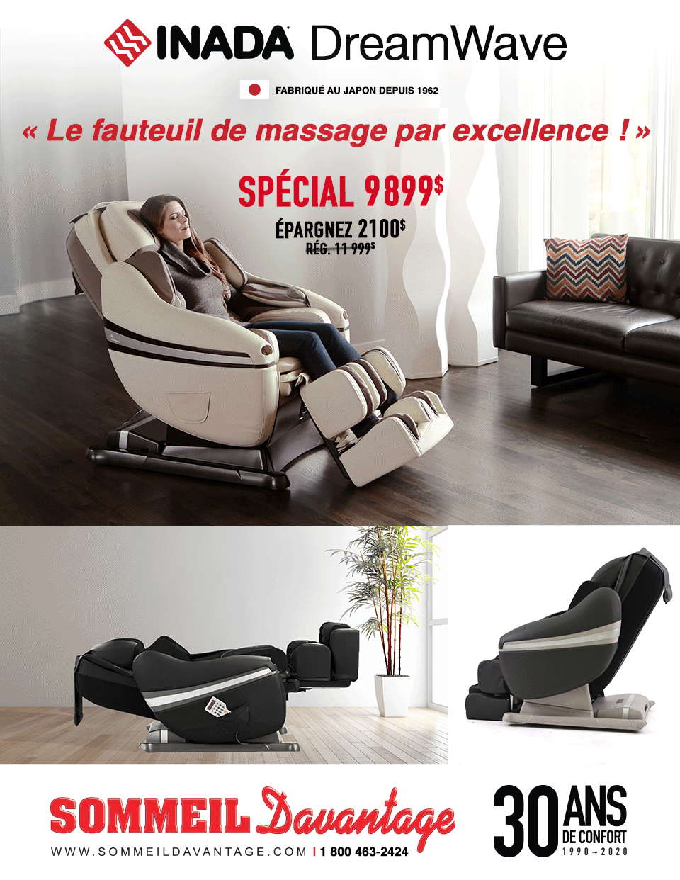 Promotion - Fauteuil de massage INADA Dreamwave