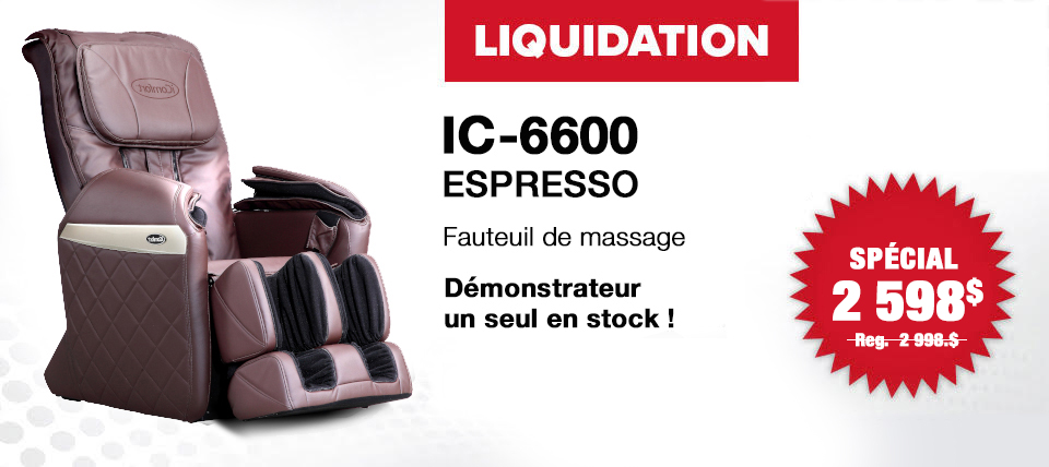 Fauteuil de massage en liquidation - Fauteuil de massage iComfort IC-6600